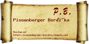 Pissenberger Boróka névjegykártya